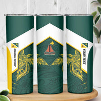 Personalised PNG Jiwaka Province Skinny Tumbler Bird of Paradise Tattoo Flag Motif LT9 - Polynesian Pride
