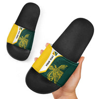 Personalised PNG Jiwaka Province Slide Sandals Bird of Paradise Tattoo Flag Motif LT9 - Polynesian Pride