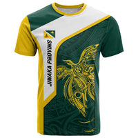 Personalised PNG Jiwaka Province T Shirt Bird of Paradise Tattoo Flag Motif LT9 Green - Polynesian Pride