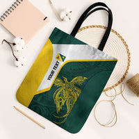 Personalised PNG Jiwaka Province Tote Bag Bird of Paradise Tattoo Flag Motif LT9 Black Strap One Size Green - Polynesian Pride