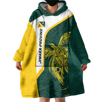 Personalised PNG Jiwaka Province Wearable Blanket Hoodie Bird of Paradise Tattoo Flag Motif LT9 - Polynesian Pride