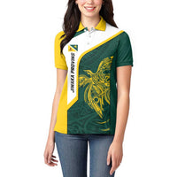 Personalised PNG Jiwaka Province Women Polo Shirt Bird of Paradise Tattoo Flag Motif LT9 - Polynesian Pride
