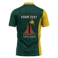 Personalised PNG Jiwaka Province Zipper Polo Shirt Bird of Paradise Tattoo Flag Motif LT9 - Polynesian Pride