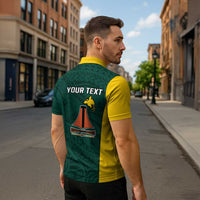 Personalised PNG Jiwaka Province Zipper Polo Shirt Bird of Paradise Tattoo Flag Motif LT9 - Polynesian Pride