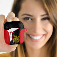 Personalised PNG Sandaun Province AirPods Case Bird of Paradise Tattoo Flag Motif LT9 Red - Polynesian Pride