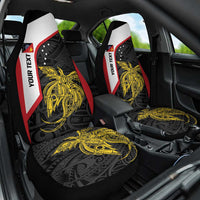 Personalised PNG Sandaun Province Car Seat Cover Bird of Paradise Tattoo Flag Motif LT9 One Size Red - Polynesian Pride