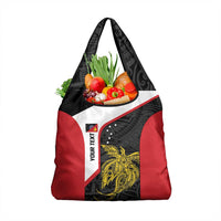 Personalised PNG Sandaun Province Grocery Bag Bird of Paradise Tattoo Flag Motif LT9 1-pack One Size Red - Polynesian Pride