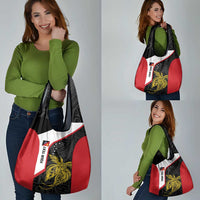 Personalised PNG Sandaun Province Grocery Bag Bird of Paradise Tattoo Flag Motif LT9 - Polynesian Pride