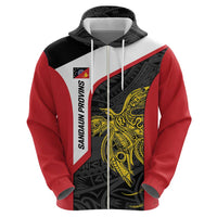 Personalised PNG Sandaun Province Hoodie Bird of Paradise Tattoo Flag Motif LT9 - Polynesian Pride