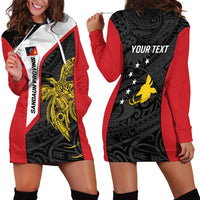 Personalised PNG Sandaun Province Hoodie Dress Bird of Paradise Tattoo Flag Motif LT9 - Polynesian Pride