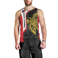 Personalised PNG Sandaun Province Men Tank Top Bird of Paradise Tattoo Flag Motif LT9 - Polynesian Pride