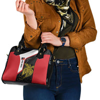 Personalised PNG Sandaun Province Shoulder Handbag Bird of Paradise Tattoo Flag Motif - Polynesian Pride
