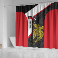 Personalised PNG Sandaun Province Shower Curtain Bird of Paradise Tattoo Flag Motif LT9 - Polynesian Pride