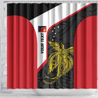 Personalised PNG Sandaun Province Shower Curtain Bird of Paradise Tattoo Flag Motif LT9 - Polynesian Pride