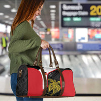 Personalised PNG Sandaun Province Travel Bag Bird of Paradise Tattoo Flag Motif - Polynesian Pride