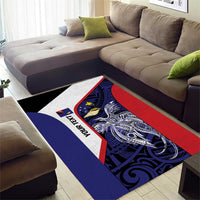 Personalised PNG West New Britain Province Area Rug Bird of Paradise Tattoo Flag Motif LT9 - Polynesian Pride
