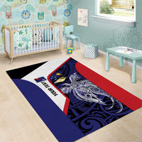 Personalised PNG West New Britain Province Area Rug Bird of Paradise Tattoo Flag Motif LT9 - Polynesian Pride