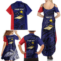 Personalised PNG West New Britain Province Family Matching Summer Maxi Dress and Hawaiian Shirt Bird of Paradise Tattoo Flag Motif LT9 - Polynesian Pride