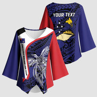 Personalised PNG West New Britain Province Kimono Sleeve Blouse Bird of Paradise Tattoo Flag Motif LT9 - Polynesian Pride