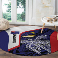 Personalised PNG West New Britain Province Round Carpet Bird of Paradise Tattoo Flag Motif LT9 - Polynesian Pride