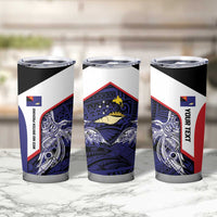 Personalised PNG West New Britain Province Tumbler Cup Bird of Paradise Tattoo Flag Motif LT9 - Polynesian Pride