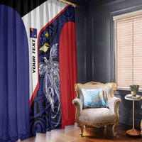 Personalised PNG West New Britain Province Window Curtain Bird of Paradise Tattoo Flag Motif LT9 - Polynesian Pride