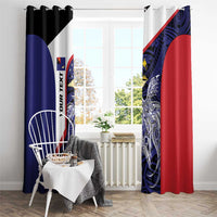 Personalised PNG West New Britain Province Window Curtain Bird of Paradise Tattoo Flag Motif LT9 - Polynesian Pride