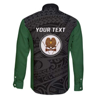 Personalised PNG Western Highlands Province Family Matching Off The Shoulder Long Sleeve Dress and Hawaiian Shirt Bird of Paradise Tattoo Flag Motif LT9 - Polynesian Pride