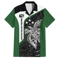 Personalised PNG Western Highlands Province Hawaiian Shirt Bird of Paradise Tattoo Flag Motif LT9 Green - Polynesian Pride