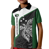 Personalised PNG Western Highlands Province Kid Polo Shirt Bird of Paradise Tattoo Flag Motif LT9 Kid Green - Polynesian Pride