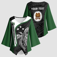 Personalised PNG Western Highlands Province Kimono Sleeve Blouse Bird of Paradise Tattoo Flag Motif LT9 - Polynesian Pride