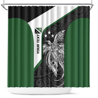Personalised PNG Western Highlands Province Shower Curtain Bird of Paradise Tattoo Flag Motif LT9 Green - Polynesian Pride