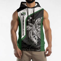 Personalised PNG Western Highlands Province Sleeveless Hoodie Bird of Paradise Tattoo Flag Motif LT9 - Polynesian Pride