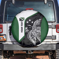 Personalised PNG Western Highlands Province Spare Tire Cover Bird of Paradise Tattoo Flag Motif LT9 Green - Polynesian Pride