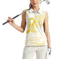 Be Bold Go Gold Polyneisan Ribbon Childhood Personalised Women Sleeveless Polo Shirt