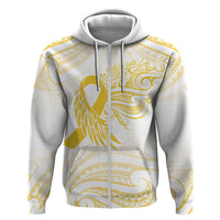 Be Bold Go Gold Polyneisan Ribbon Childhood Personalised Zip Hoodie LT9 Zip Hoodie Gold - Polynesian Pride