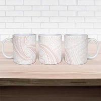 White Sunday Lotu Tamaiti Ceramic Mug Polynesian Wave Pastel Blush - Polynesian Pride