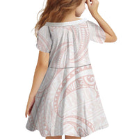 White Sunday Lotu Tamaiti Family Matching Long Sleeve Bodycon Dress and Hawaiian Shirt Polynesian Wave Pastel Blush LT9 - Polynesian Pride
