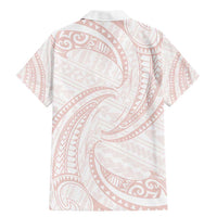 White Sunday Lotu Tamaiti Family Matching Mermaid Dress and Hawaiian Shirt Polynesian Wave Pastel Blush LT9 - Polynesian Pride
