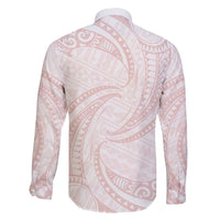 White Sunday Lotu Tamaiti Family Matching Summer Maxi Dress and Hawaiian Shirt Polynesian Wave Pastel Blush LT9 - Polynesian Pride