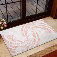 White Sunday Lotu Tamaiti Rubber Doormat Polynesian Wave Pastel Blush - Polynesian Pride