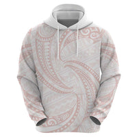 White Sunday Lotu Tamaiti Zip Hoodie Polynesian Wave Pastel Blush LT9 - Polynesian Pride