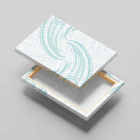 White Sunday Lotu Tamaiti Canvas Wall Art Polynesian Wave Pastel Cyan LT9 - Polynesian Pride