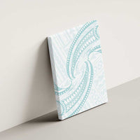 White Sunday Lotu Tamaiti Canvas Wall Art Polynesian Wave Pastel Cyan LT9 - Polynesian Pride