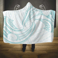 White Sunday Lotu Tamaiti Hooded Blanket Polynesian Wave Pastel Cyan LT9 - Polynesian Pride