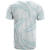 White Sunday Lotu Tamaiti T Shirt Polynesian Wave Pastel Cyan LT9 - Polynesian Pride