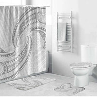 White Sunday Lotu Tamaiti Bathroom Set Polynesian Wave Pastel Gray LT9 Bathroom Set (4 pcs) Gray - Polynesian Pride