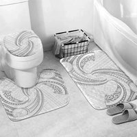 White Sunday Lotu Tamaiti Bathroom Set Polynesian Wave Pastel Gray LT9 Mat Set Only (3 pcs) One Size Gray - Polynesian Pride