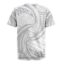 White Sunday Lotu Tamaiti Rugby Jersey Polynesian Wave Pastel Gray LT9 - Polynesian Pride