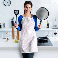 White Sunday Lotu Tamaiti Apron Polynesian Wave Pastel Mauve - Polynesian Pride